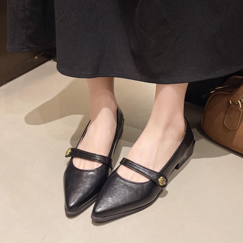New Low-heeled Shoes for Women, Suitable for Formal Business and Professional Wear Two-tone Casual Shoes with A Mature Style