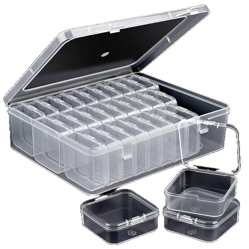 Multi-functional Transparent Dustproof Storage Box, Small Square, for Jewelry and Beads. Made of PP, Sealed for Home Use.