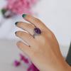 Amethyst Silver Ring, February Birthstone Jewelry, 925 Sterling Silver Handmade Jewelry, Unisex Ring Ar8949