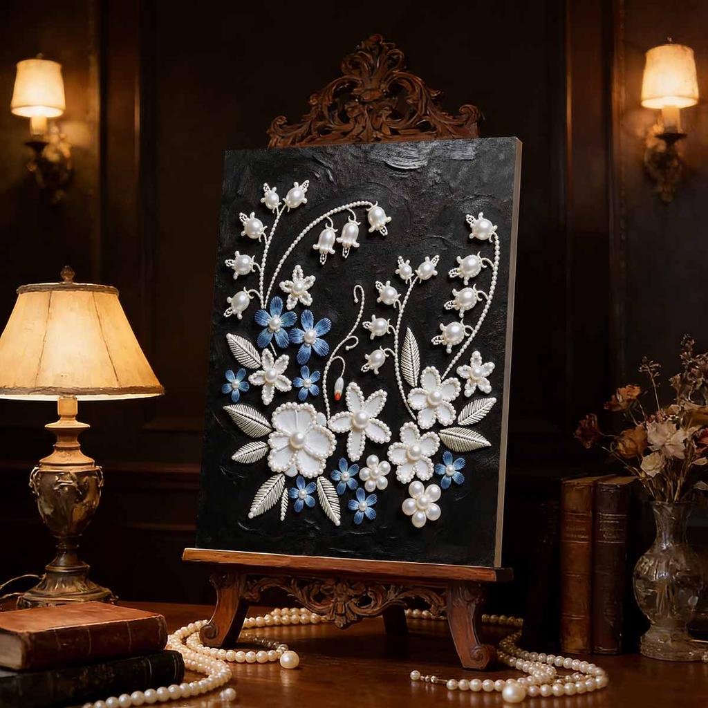 DIY Schöne Kleine Blume Perlen Kunstmalerei für Heimwanddekoration Bastelartikel für Erwachsene/Anfänger Geschenkidee Heimdekoration Ohne Rahmen