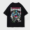 Motorcycle European and American Fun Graffiti Cartoon T-shirt Summer Casual Loose Men's and Women's T-shirt