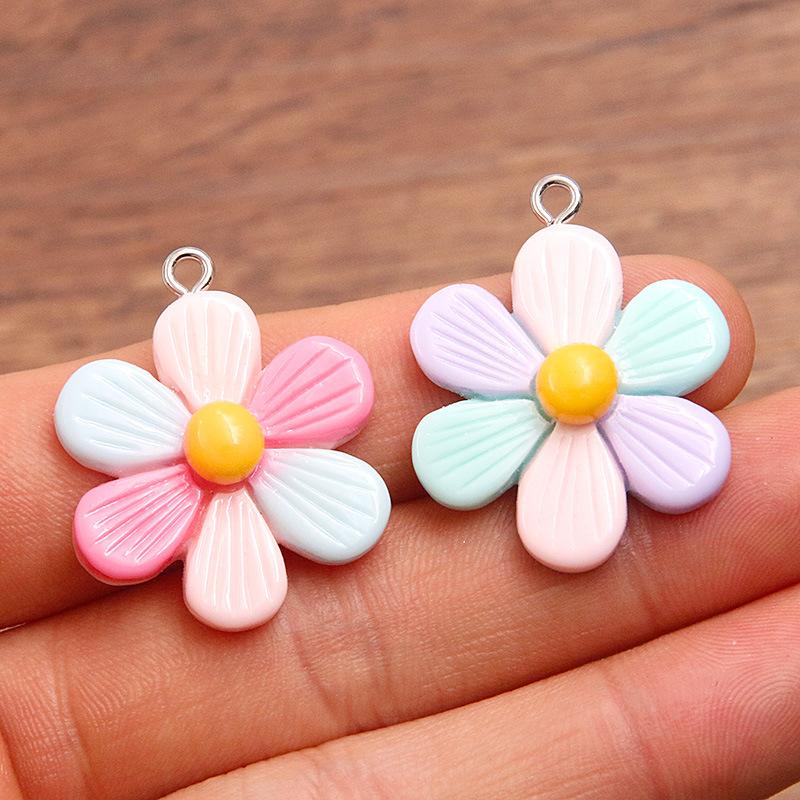 10Pcs 24*30mm DIY Resin Accessories Plant Flower Pendant Jewelry Accessories
