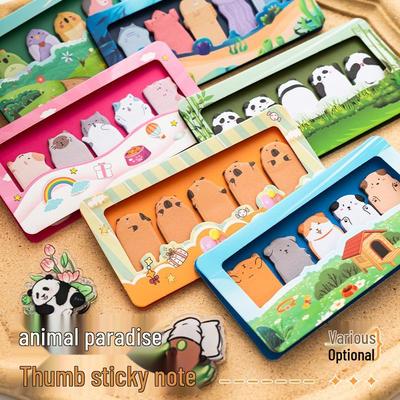 Animal Paradise Sticky Notes: Cute Cartoon Memo Pads, Irregular-Style Label Stickers for Cross-Border Trade