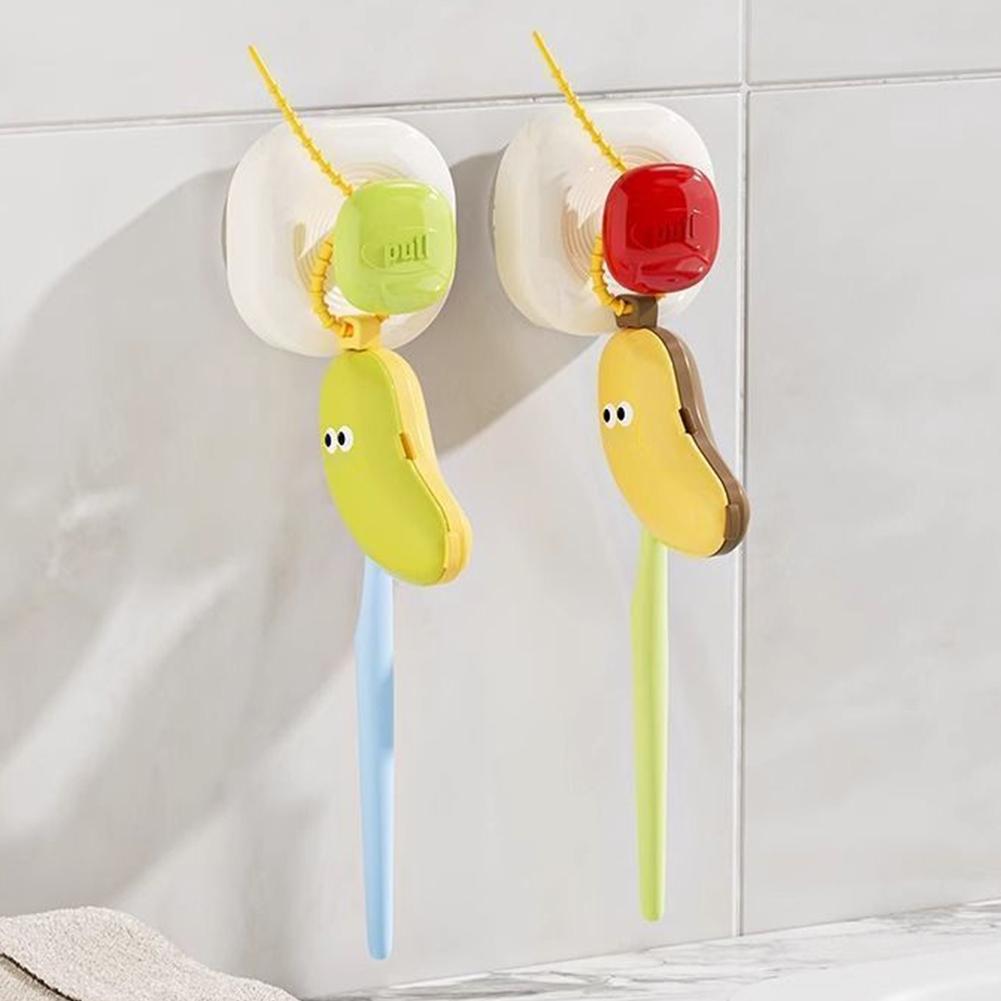 Plastic Toothbrush Head Protective Cover Banana Shape Toothbrush Dust Cap Cover 2in1 Brush Protect Toothbrush Storage Organizer