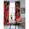 Paisley Girlande aus leuchtend roten Rosen Fenstergardinen für Wohnzimmer Küche Moderne Gardinen Heimdeko Jalousien Vorhänge