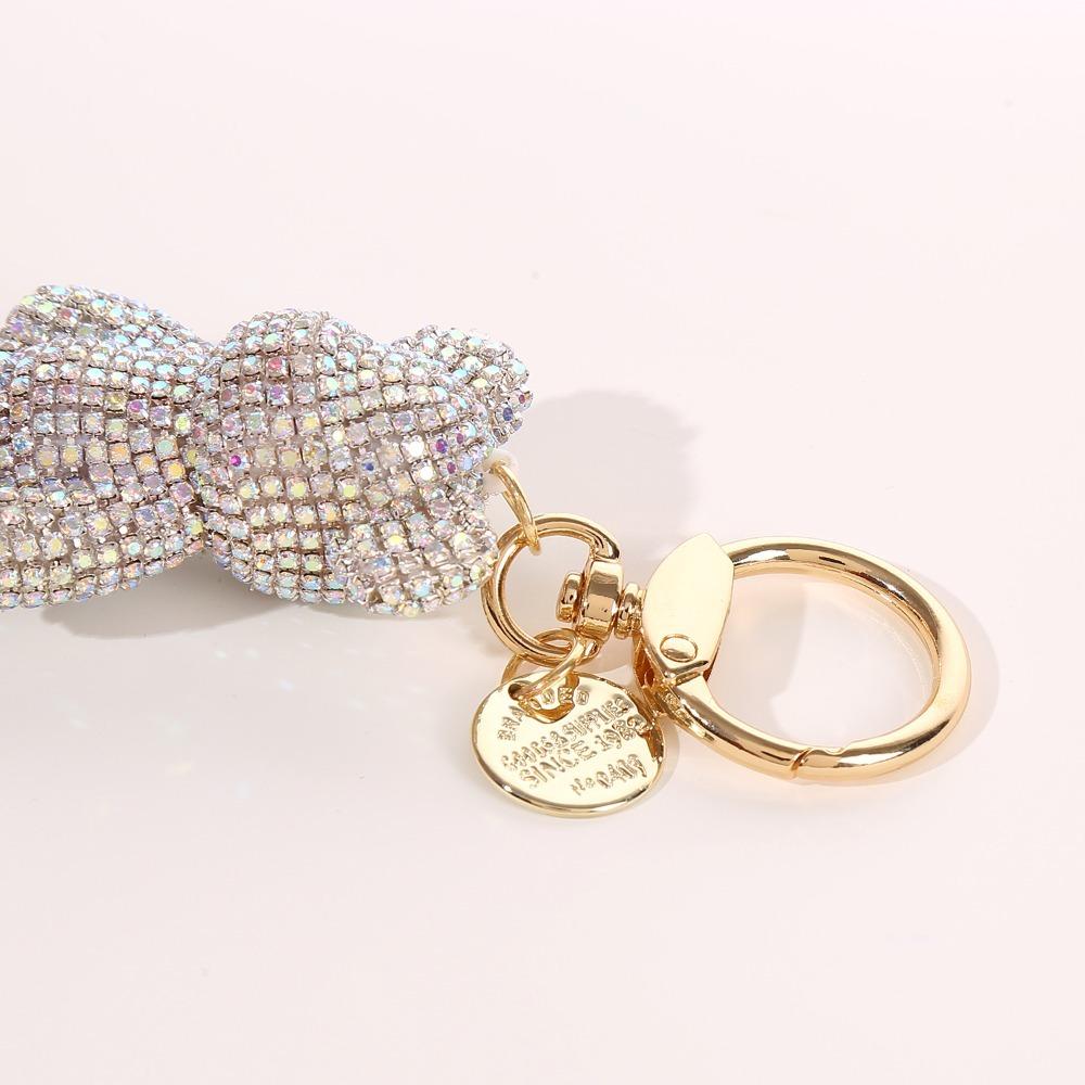 Cartoon Rhinestone Bear Keychain Animal Car Keyring Creative Bear Pendant  Girls