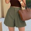 Fashionable And Casual High Waisted Loose Color Straight Leg Pants With Wide Legs And A,line Women's Shorts