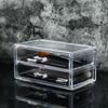 Clear 2 Drawer Makeup Storage Box Acrylic Cosmetic Organizers for Desk Tidying and Neat Jewelry Pens and Small Items