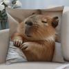 Cute Hippo Cartoon Printed Pillowcase Zipper Closure Machine Washable For Home Office Decor