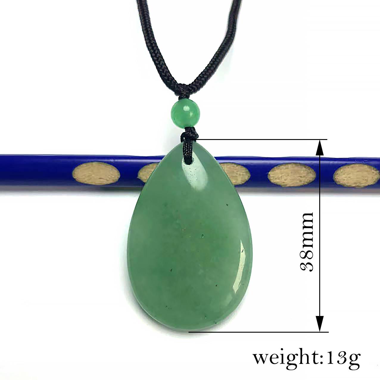 Green Dongling Jade Water Drop Pendant Necklace – Natural Jade Stone Peace Design