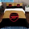 3PCS Arsenal Football Club Crest Printed Bedding Set, Includes A Duvet Cover and Two Pillowcases for Bedroom, Suitable for All Seasons