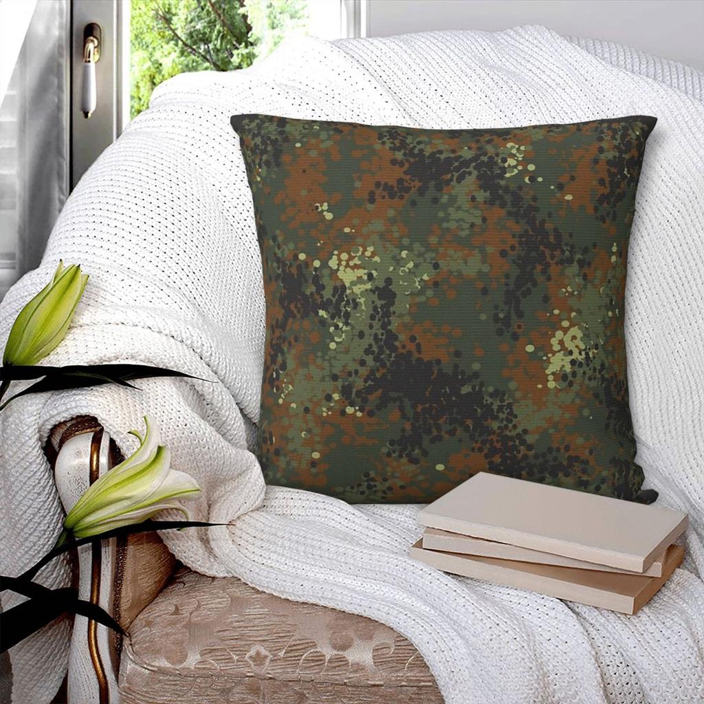 Flecktarn Camouflage Square Pillowcase Pillow Cover Polyester Cushion Decor Comfort Throw Pillow for Home Bedroom