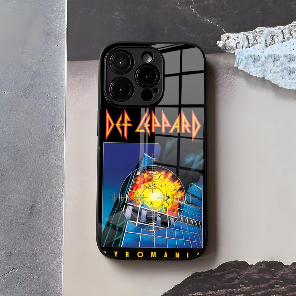 

Hot Rock Band D-Def Leppard Phone Case For IPhone 17 Air 16 E Pro Max 15 14 13 Mini 12 Pro 11 Max Plus Black Glass Cover iPhone 14