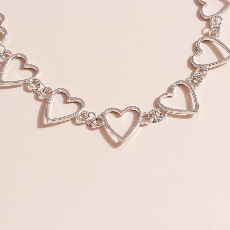 Romantic Heart Chains Chokers Necklace for Women Gold Silver Color Clavicle Chain Necklace Fashion Party Jewelry Gift