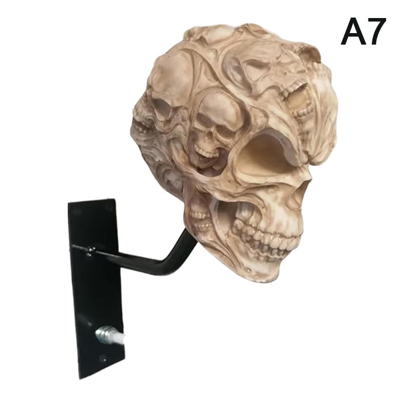 

Держатель для шлема мотоцикла в форме черепа, стойка для хранения шлема, настенное крепление, вешалка для шляп из смолы для пальто, кепок, бейсбольных мячей и шлема для регби