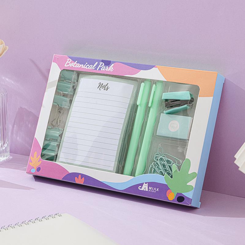 

Набор мини-степлеров Macaron Color со скрепками, гелевой ручкой и зажимами для бумаги