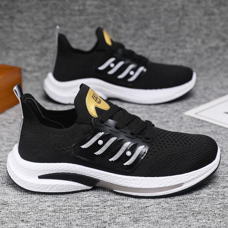 

2025 new fly-woven mesh running shoes non-slip and wear-resistant casual shoes sports shoes muffin bottom dad shoes mesh shoes 39 чёрный