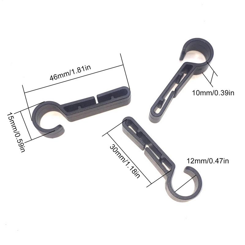 10Pcs Plastic Helmet Clips Attachment Head Light Clamps Black Set Non-Slip Headlamp Hard Hat Safety Caps Hook Outdoor Tools