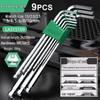 A Industrial S2 Alloy Steel 9-Piece Colored Torx Hex Key Set LA319103