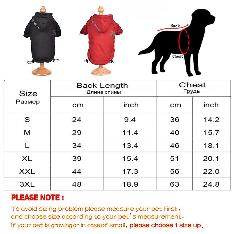 Pet Dog Winter  Waterproof Coat Puppy Warm Jacket The Dog Face Hoodie Reflective Clothing For Small Medium Dogs Cat Pet