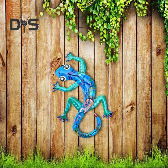 Metal Gecko Wall Decor Wall-mounted Colorful Gecko Figurine Wall Art Gecko Decoration for Garden Indoor Outdoor Decor Housewarming Gift