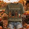 Women's Fall Themed Short Sleeve T-Shirt for Casual Wear