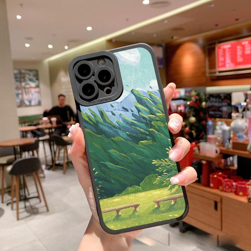 Field Flower Jungle Fresh Scenery Phone Case For iphone 14 11 12 13 Pro Max 7 8 Plus SE 2020 X XR XS Soft Silicone Cover Fundas