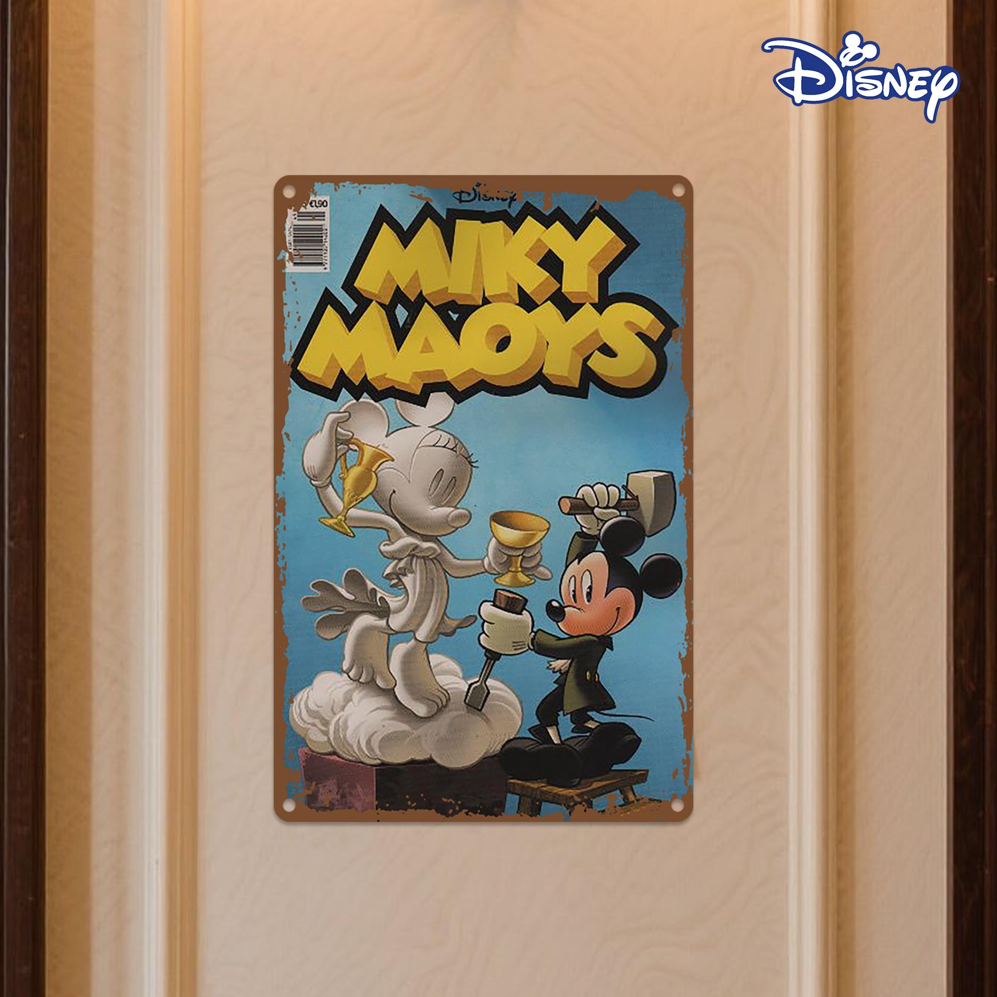 

1 шт. Disney Винтажная металлическая жестяная табличка 20,32x30,48 см - Микки и Минни Маус Ретро Настенное Искусство, Прочный Железный Домашний Декор для Кухни, Ли 20x30cm（7.8x11.8inch）