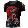 Samurai Harajuku Printed Men's T-shirt Summer Round Neck Short Sleeve Street Trend Tops Tees Oversized Clothing T Shirt For Men