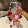 Pink Love Heart Cute Clear Phone Case For iPhone 16 16e 15 14 13 12 11 Pro Max X XR XS Max 7 8 Plus Transparent Shockproof Cover