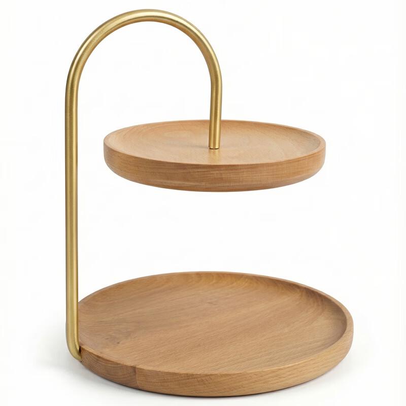 

SMVP Beech & Brass Double Layer Serving Tray