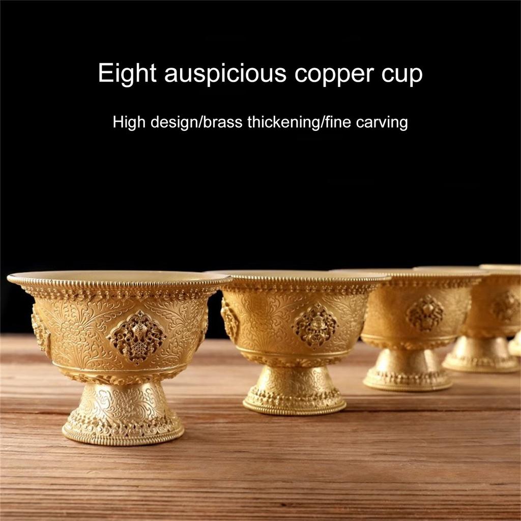 Posvátný mosazný rituální pohár pro uctívání Buddhy Hladké povrchy Poháry na pití Snadno se čistí Vhodné na čaj a vodu