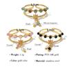 Trendy Stainless Steel Rings for Women Creative Natural Stone Crystal Charms Aesthetic Adjustable Ring Jewelry