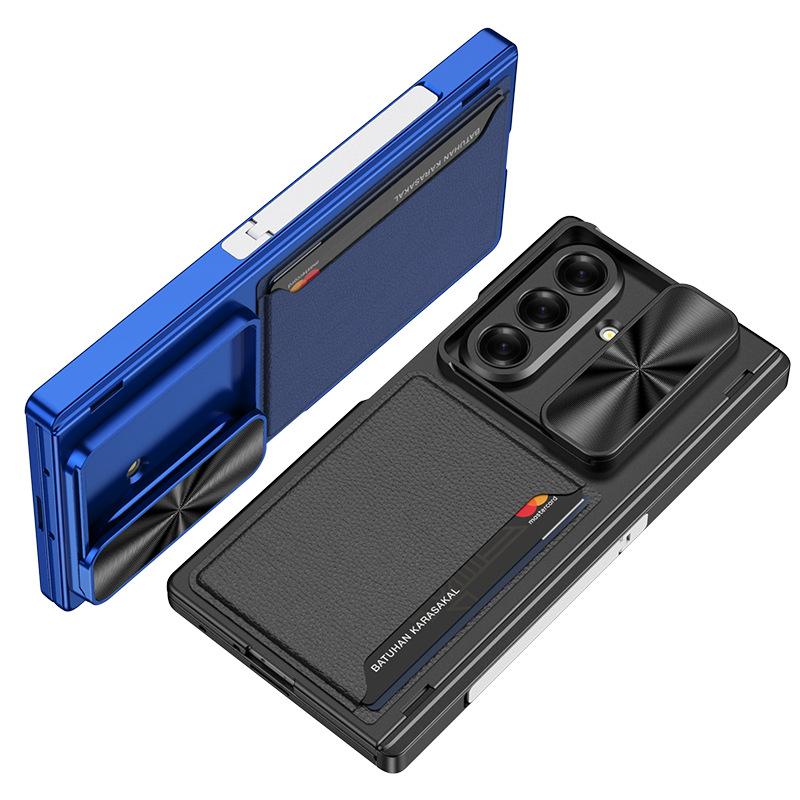 Suitable for Samsung Z Fold7 Mobile Phone Case Folding Screen Business Leather Card Bag Push Window Magnetic Suction Protection Case