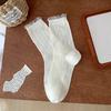 Ladies Summer Thin Mesh Hollow Out Breathable Sweet Lace Lace Bubble Mouth White Tube Stack Socks