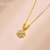 Lucky Clover Necklace Women'S Fashion Lamp Luxury Premium Transfer Bead Ins Style Niche Design Pendant Premium