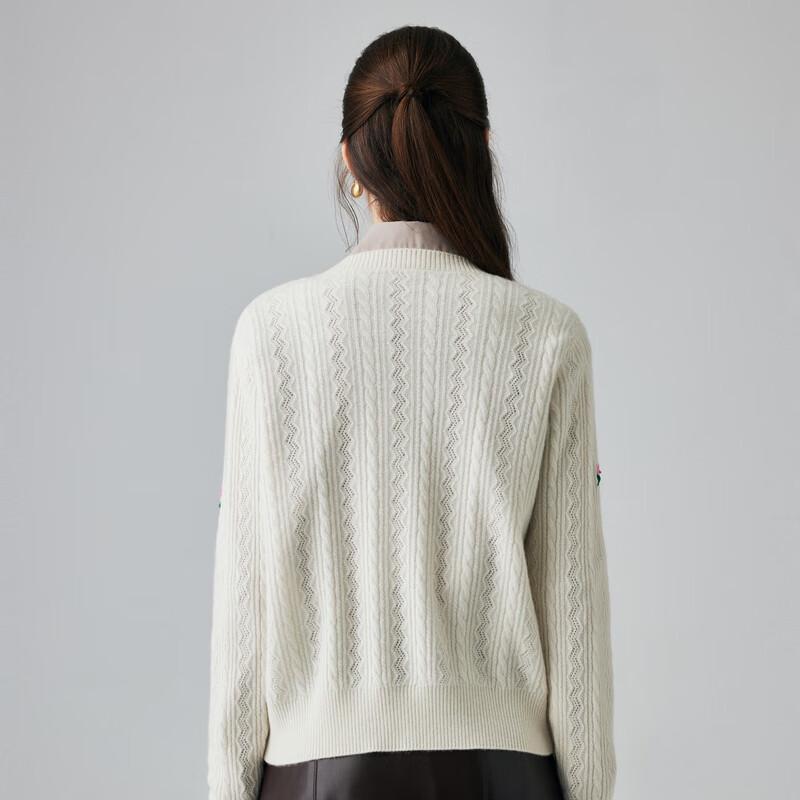 PALUOPO 2025 Autumn/Winter Embroidered Cashmere Knitted Cardigan