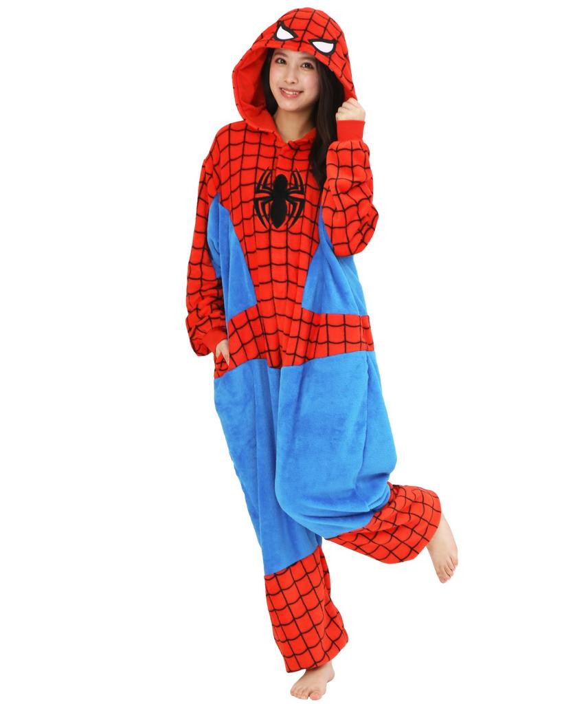 [SAZAC] Character Fleece Kigurumi, One Size Fits All, Marvel Spider-Man