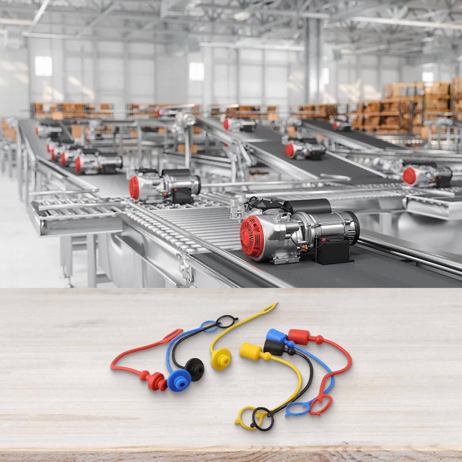 4 Pairs Hydraulic Quick Couplings With Male Dust Cap And Female Cover Rubber Dust Cap Hydraulic Equipment Protection Set