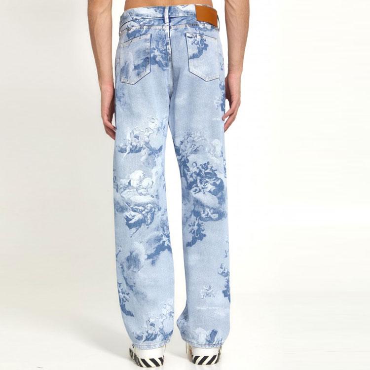 OFF WHITE Skate All Over Graphic Denim Straight Leg Jeans OMYA138S23DEN0034000