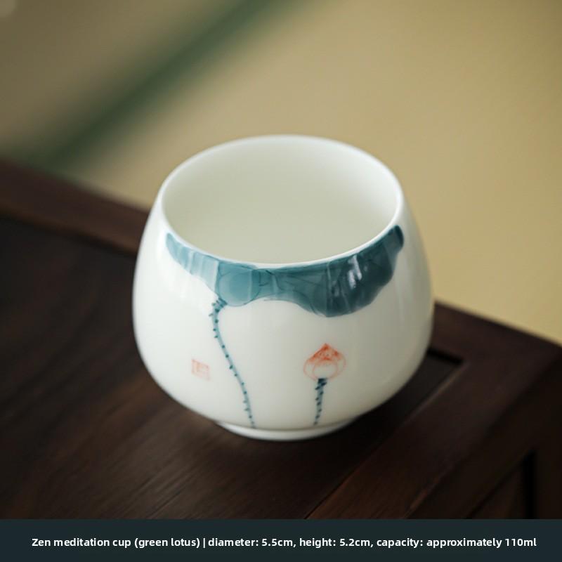 Hand Painted Ceramic Tea Cup Personal Master Gongfu Tea Ware Single Bowl for Home Use Chinese Tea Ceremony Unique Gift