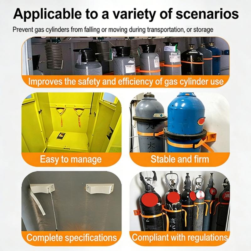Heavy Duty ABS Gas Bottle Holder Wall Mounted With Safety Strap For Laboratory Hospital Factory Use Easy Installation
