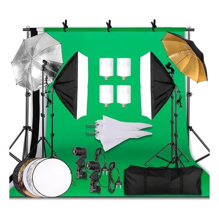 Kit d'éclairage pour la photographie, éclairage Softbox, cadre de fond, Kit studio photo 36