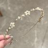 Pearl Rhinestone Hair Hoop Shining Elegant Flower Leaf Women Hair Comb Wedding Bridal Hairpin Crown Hair Styling Accessories