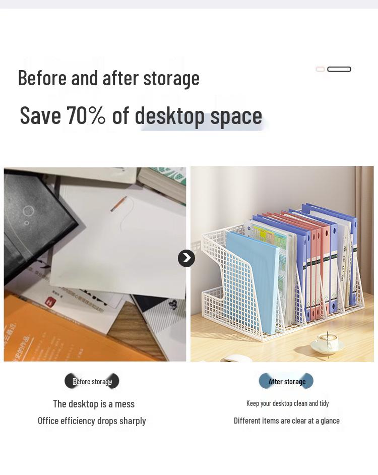 Metal Desktop File Holder Storage Rack: Complete Set for Office Organization