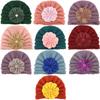 European & American Children's Knitted Woolen Hat with Flower - Warm Baby Hat for Autumn & Winter