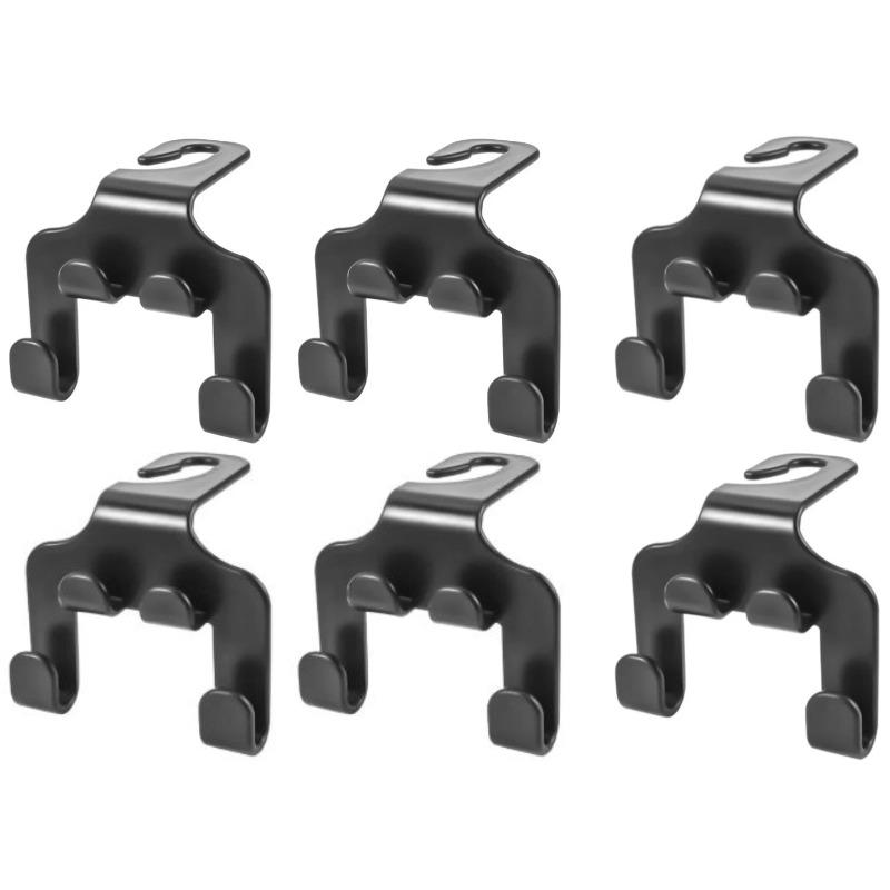 4pcs Multifunctional Car Seat Back Hook Double Head Phone Hanger Headrest Hanging Bag Storage Hanger Car Interior Accessories