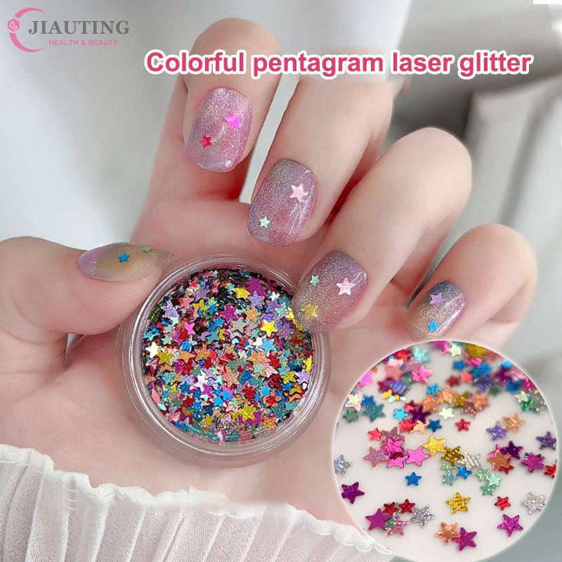 1box Size Mixing Sparkling Star Nail Glitter Sparkling Pentagram Nail Decor Nail Salon Design Cute Accessori DIY Nail Art Design