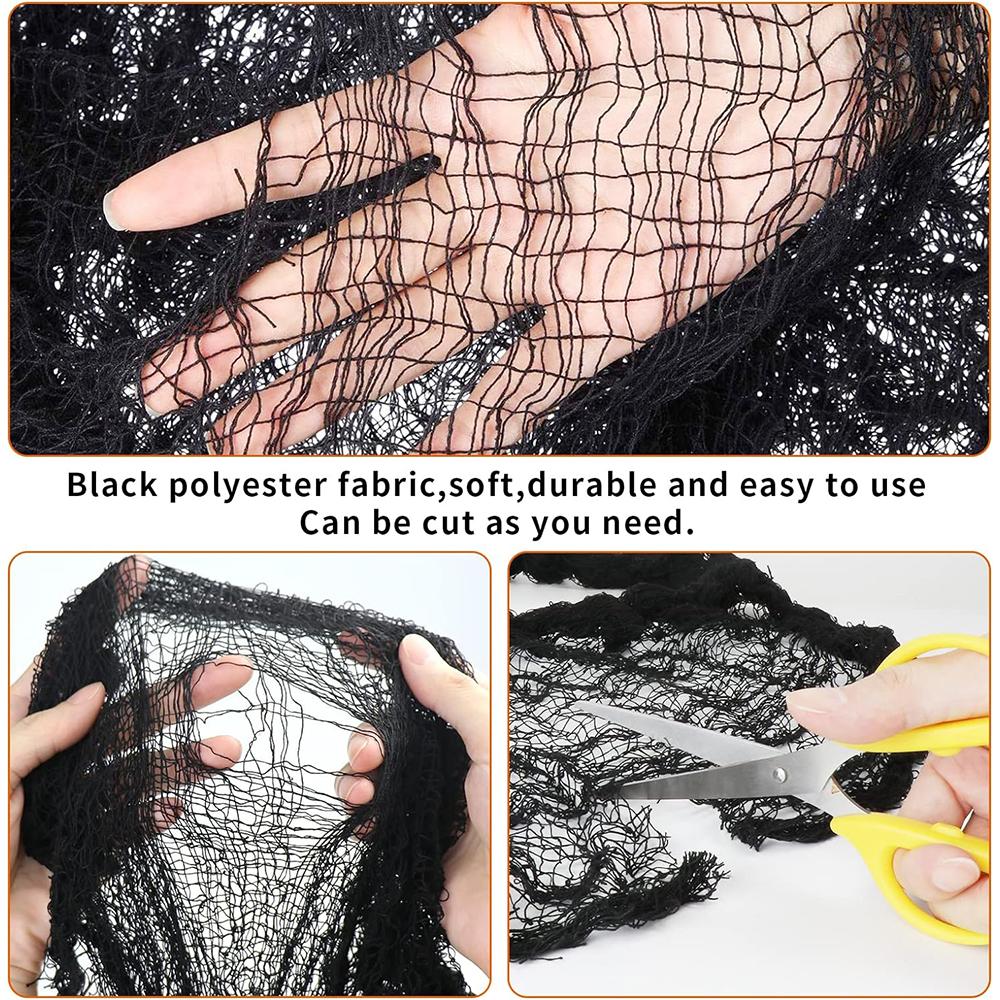 Halloween Decoration Black White Creepy Cloth Spooky Gauze Fabric Window Door Cover Scary Party Horror House Props Hallow Favors