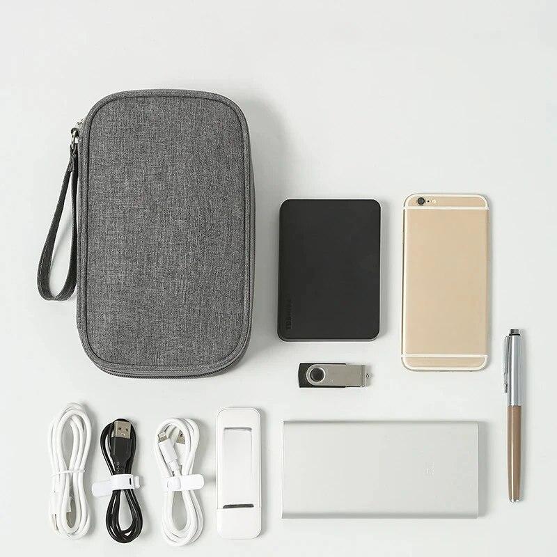 Travel Organizer Bag Cable Storage Organizers Pouch Carry Case Portable Waterproof Double Layers Storage Bags for Cable Cord